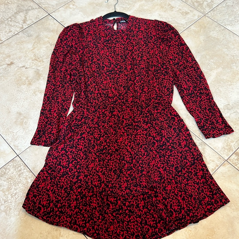 Zara red and black dress